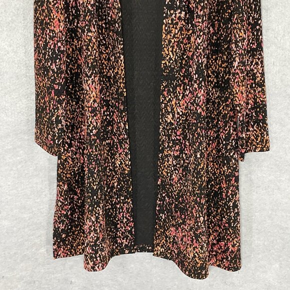 Susa Graver Cardigan Women M Petite Multicolor Pockets Texture Open Front Duster - Picture 5 of 13